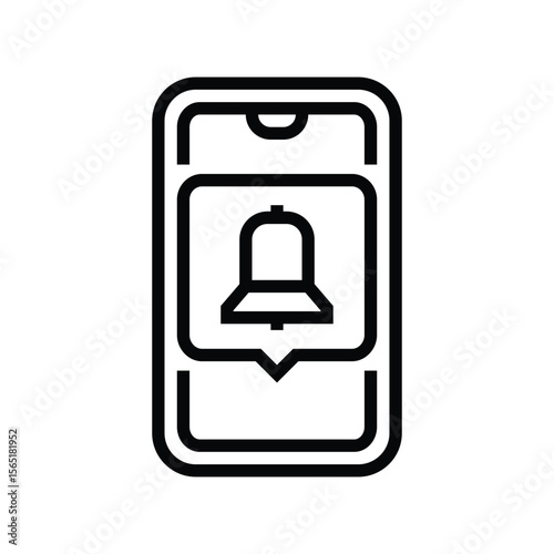 smart notifications line icon vector illustration