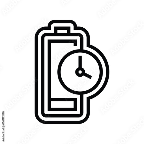 quick charge enabled line icon vector illustration