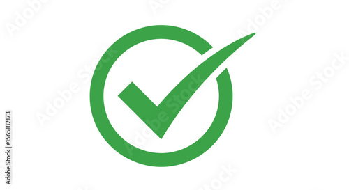 Green Checkmark Encircled in Oval: Confirmation Symbol