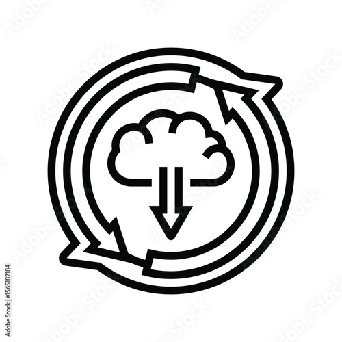 over air updates line icon vector illustration