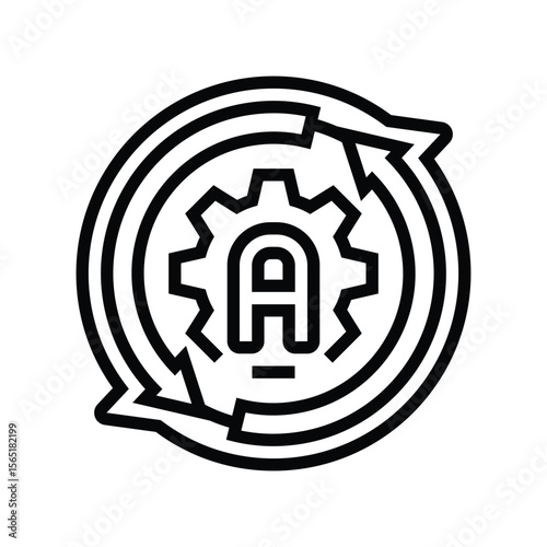 auto adjust feature line icon vector illustration