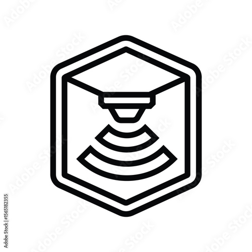 built sensor line icon vector illustration
