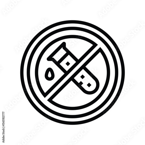 chemical free line icon vector illustration
