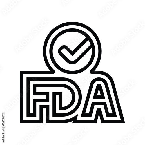 fda approved line icon vector illustration