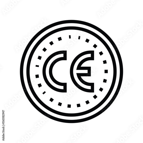 ce certified line icon vector illustration