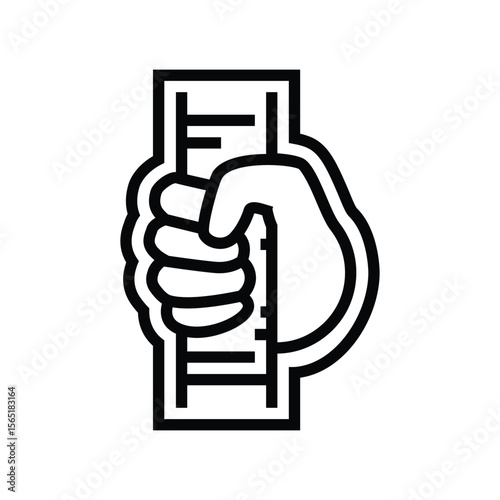 non slip grip line icon vector illustration