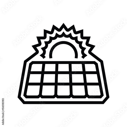 solar powered line icon vector illustration