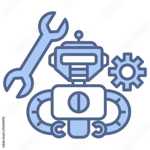 Collaborative Robot Blue Icon