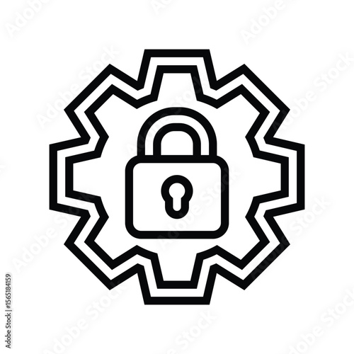anti theft feature line icon vector illustration