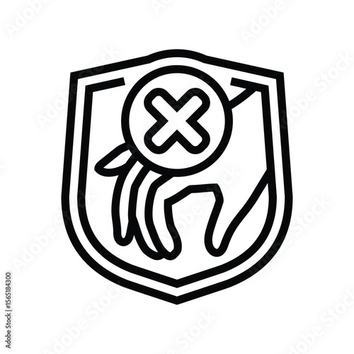 anti theft protection line icon vector illustration