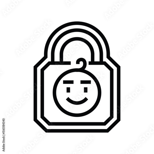 child lock feature line icon vector illustration