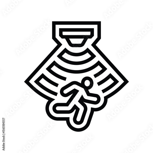 motion activated line icon vector illustration
