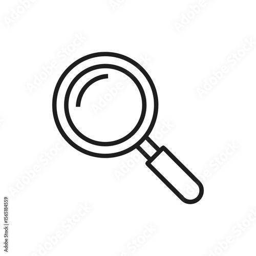 Magnifying Glass Icon, Minimalist Line Art Symbol for Search