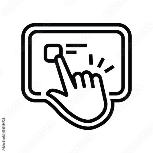 touchscreen control line icon vector illustration