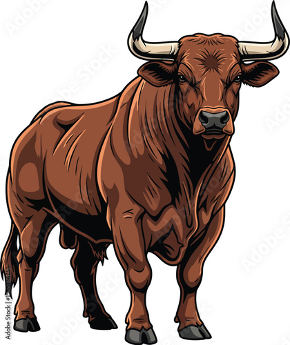 Mighty Bull Farm Animal Illustration