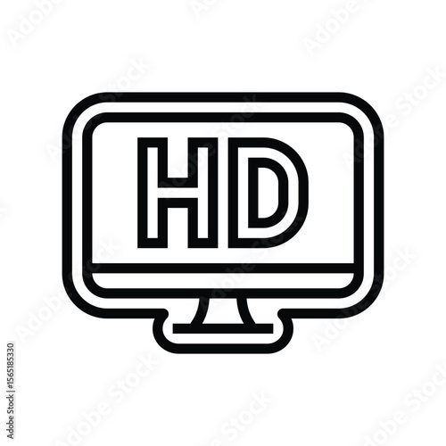high definition display line icon vector illustration