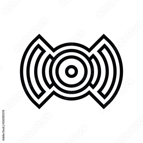 built speakers line icon vector illustration