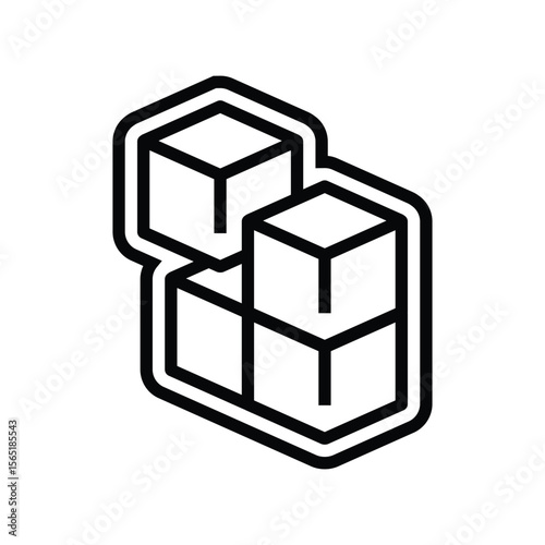 modular components line icon vector illustration