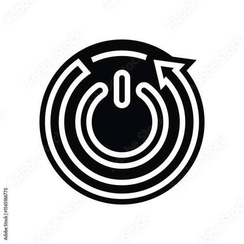 auto shut off feature glyph icon vector illustration