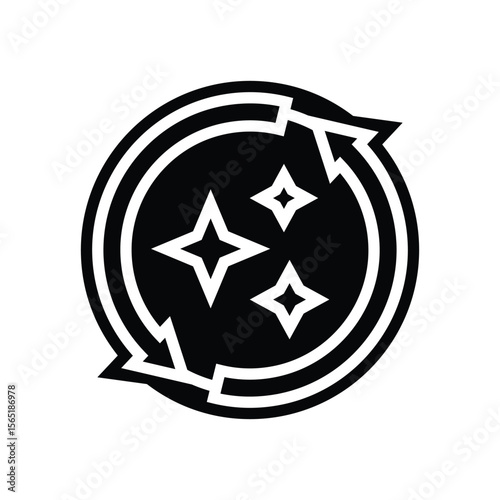 self cleaning feature glyph icon vector illustration