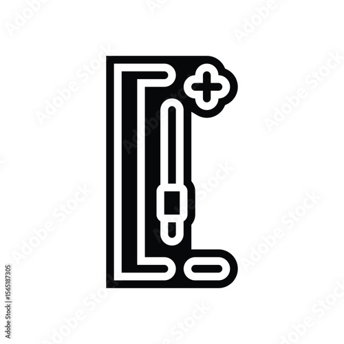 adjustable height glyph icon vector illustration
