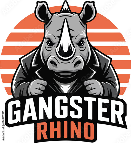 Gangster Rhino transparent isolated vecter