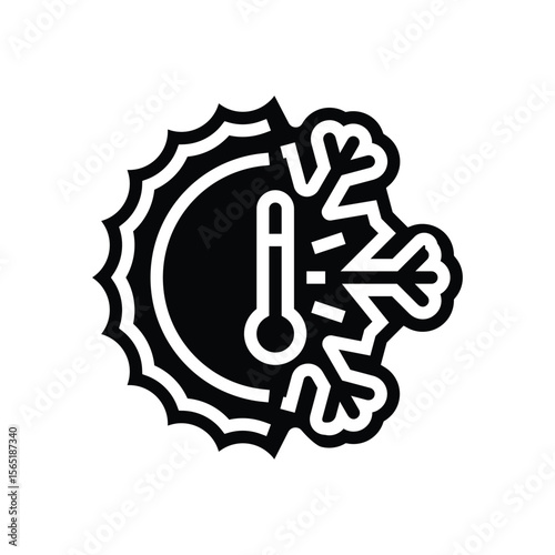 temperature control glyph icon vector illustration