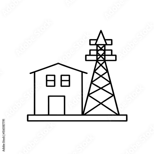 electricity distribution plant icon