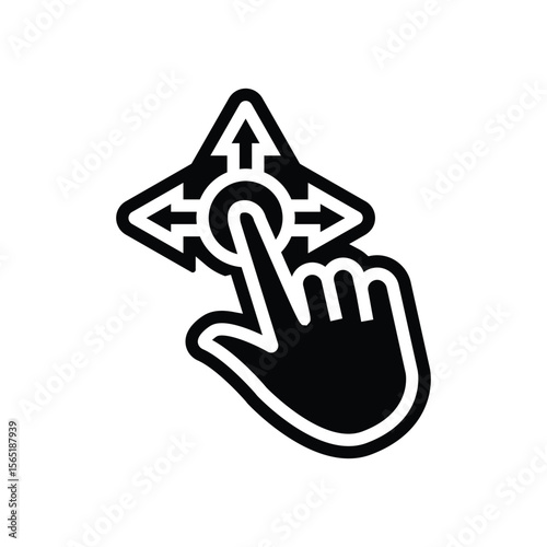 one touch operation glyph icon vector illustration