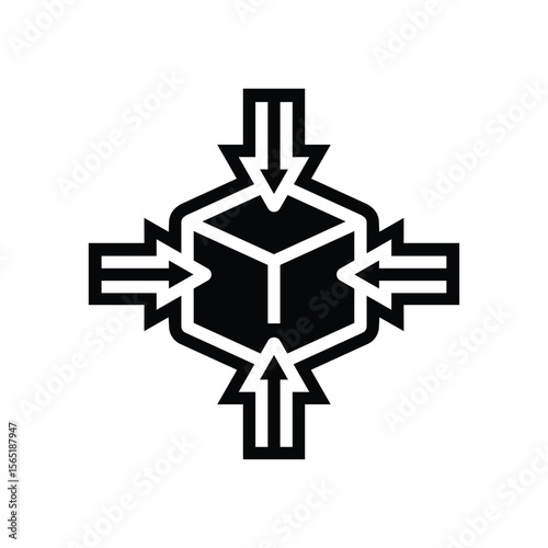 space saving design glyph icon vector illustration