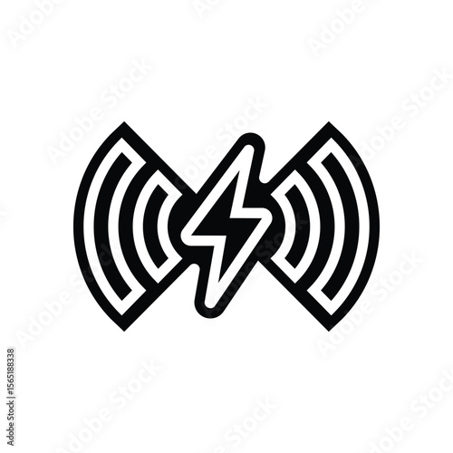 wireless charging glyph icon vector illustration