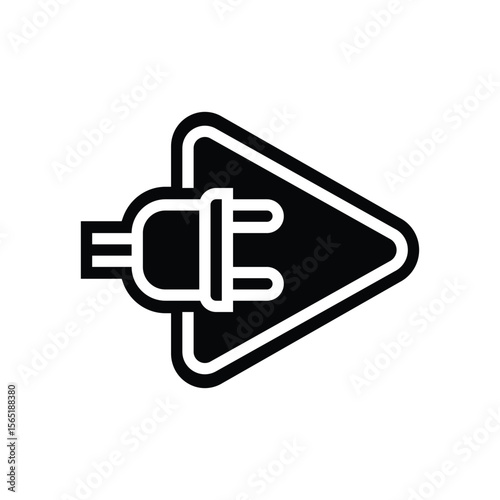 plug play glyph icon vector illustration