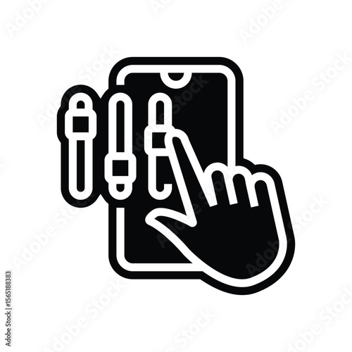 app controlled glyph icon vector illustration