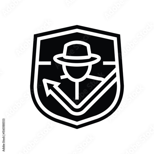 anti theft feature glyph icon vector illustration