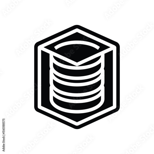 built storage glyph icon vector illustration