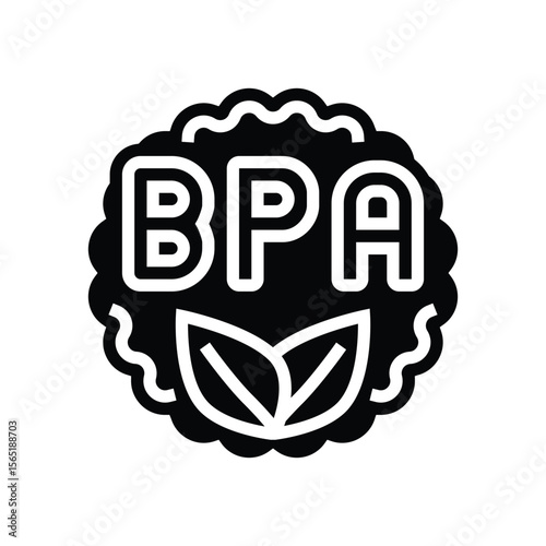 bpa free glyph icon vector illustration