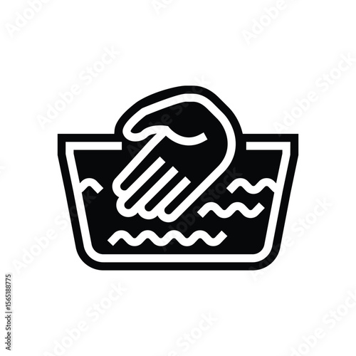hand wash only glyph icon vector illustration