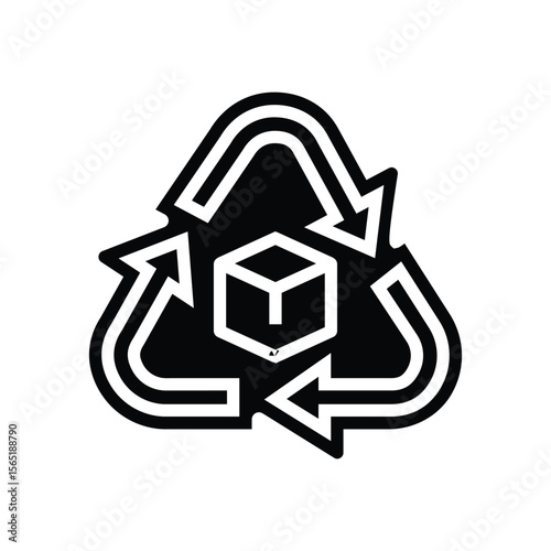 recyclable packaging glyph icon vector illustration