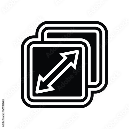 universal fit glyph icon vector illustration