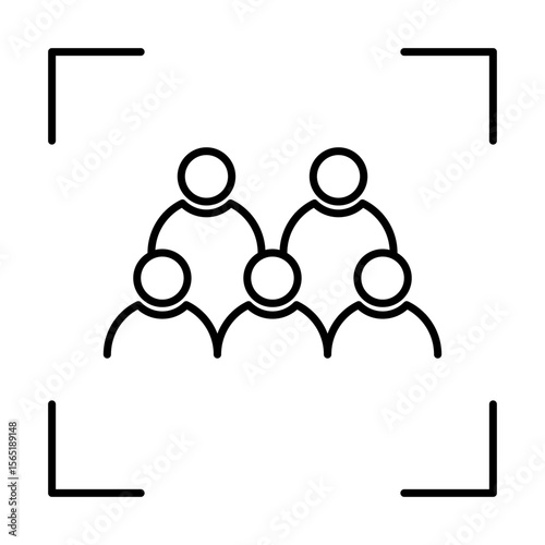 Focus group icon. Group photo shoot. Group poses