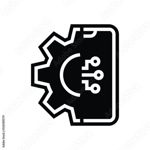 smart app integration glyph icon vector illustration