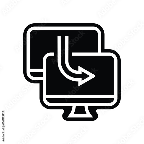 remote access glyph icon vector illustration