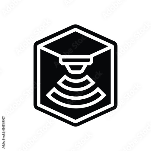 built sensor glyph icon vector illustration