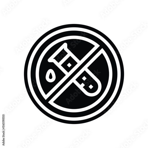 chemical free glyph icon vector illustration
