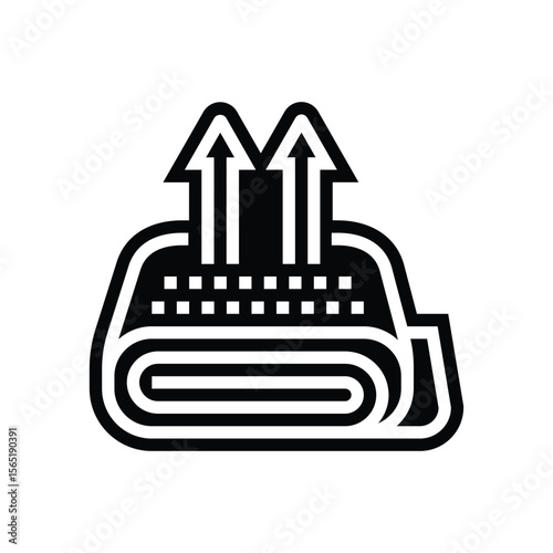 breathable fabric glyph icon vector illustration