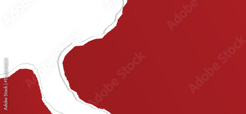 Design background element with red torn paper on a transparent background