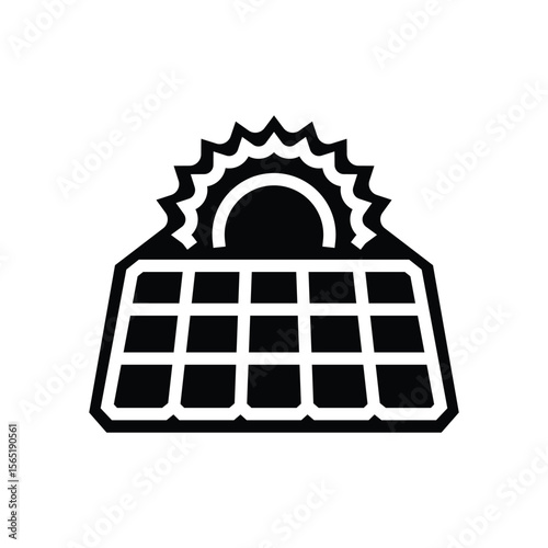 solar powered glyph icon vector illustration