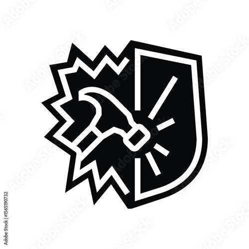 shockproof glyph icon vector illustration