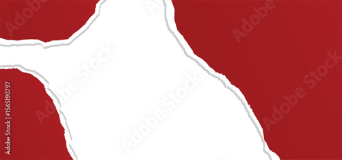 Red torn paper texture on a transparent background