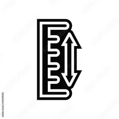 adjustable height glyph icon vector illustration